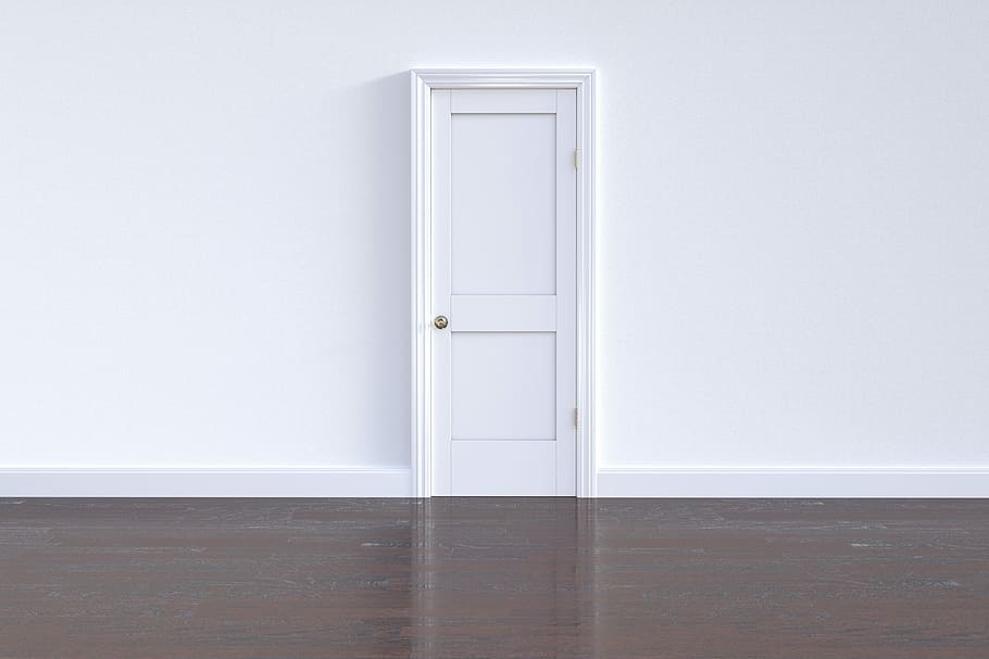 Contemporary white internal door.